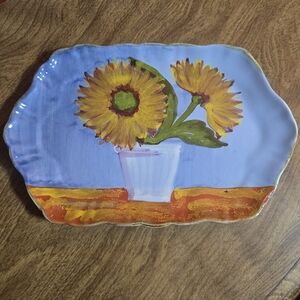 Vietri Italian Sunflowers Plate Platter Server